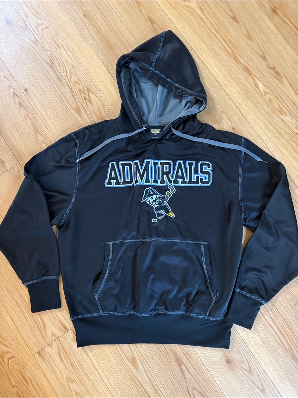 Admirals Men's Black Hooded Pullover Sweatshirt